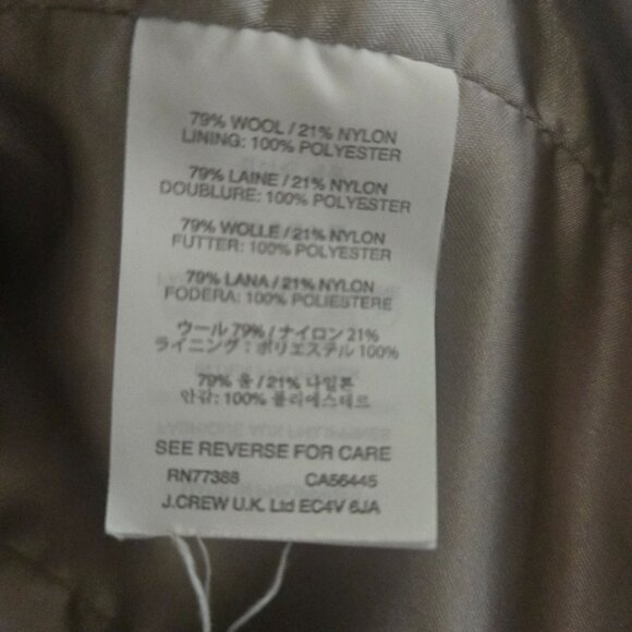 j crew gray stadium wool zip coat size 2 - Picture 5 of 5